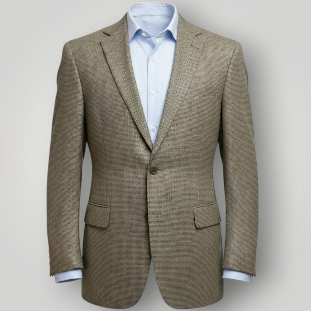 JOS A BANK Tailored fit Mens Blazer Sport Coat 2-Button Suit Jacket 44L Tan Wool